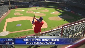 Globe Life Park transformed into 9-hole golf course