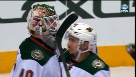Dubnyk makes 34 saves, Wild hold off Stars 2-1