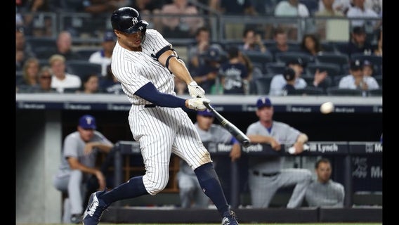 Stanton hits hardest HR clocked by Statcast, Yanks top Texas