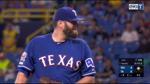 Lynn goes 8 strong inning, Rangers beat Rays 5-0