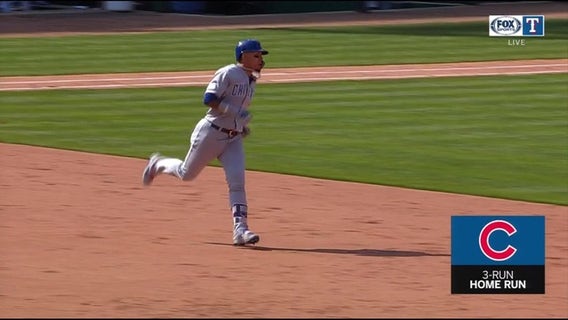 Baez hits 2 HRs as Cubs open season with 12-4 win at Rangers