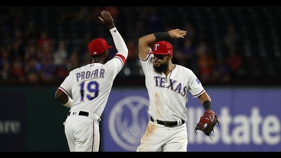 Profar starts triple play and homers, Rangers rally past Angels