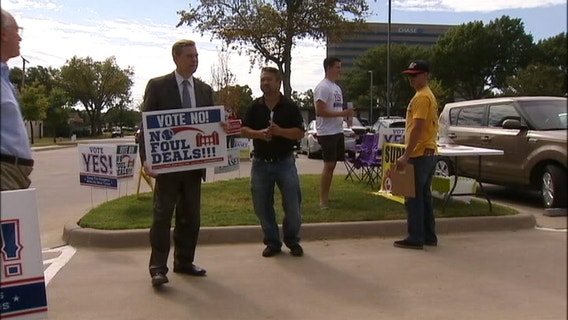 Final pitches made in Texas Rangers stadium vote