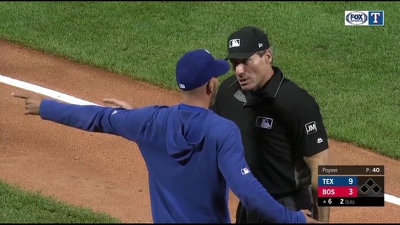 Woodward, Benintendi, Cora, ejected in Rangers-Red Sox game