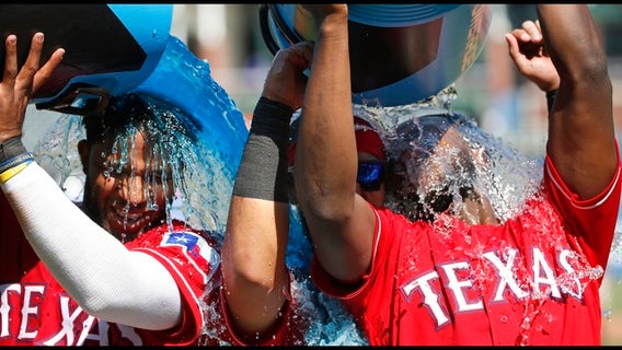 Odor leads Rangers over Indians 5-0 in 108-degree heat