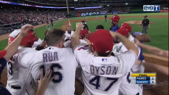 Napoli's 2nd homer ends Rangers' 5-2 victory over Padres