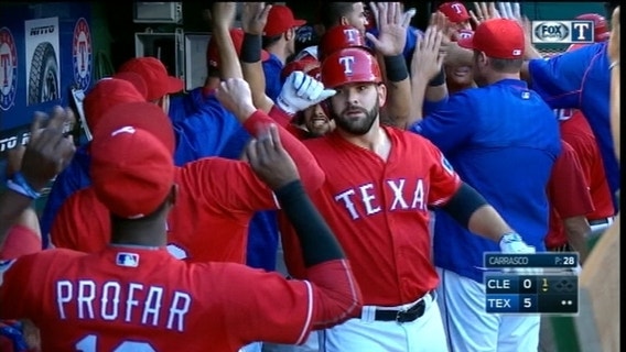 Moreland, Griffin lead Rangers to 7-0 win over Rangers