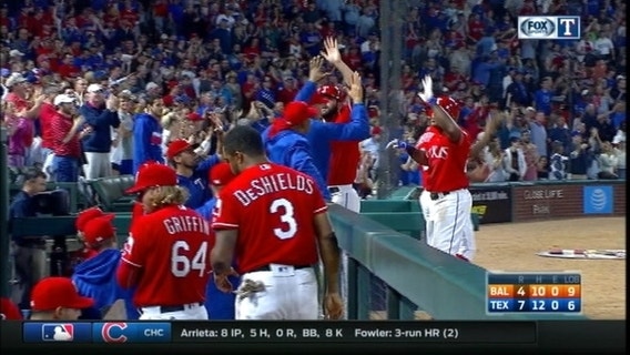 Rangers score sixth in seventh inning, beat Orioles 8-4