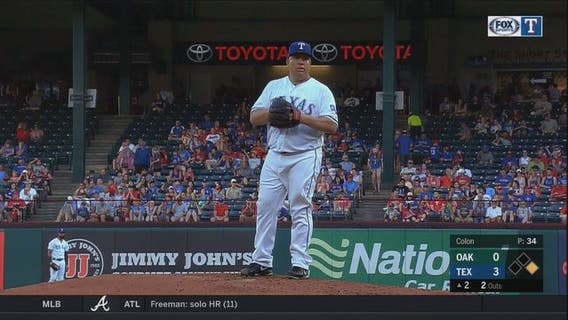 Colon matches Marichal with 243rd victory as Rangers top A's