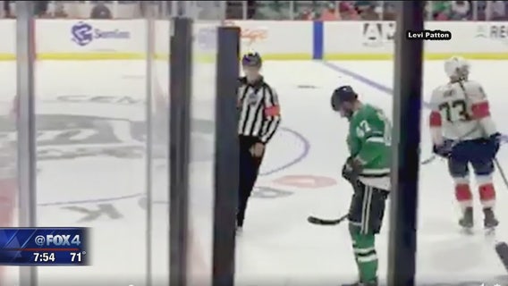 Stars player wears fan's replica sweater during game