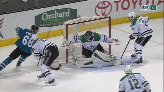 Boedker scores twice to help Sharks beat Stars 5-2