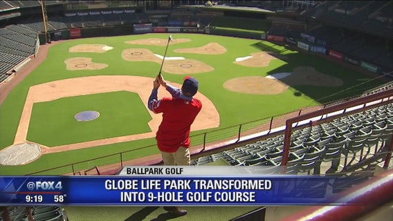 Globe Life Park transformed into 9-hole golf course