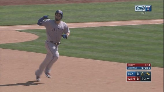 Chirinos' 3-run HR in 11th lifts Rangers past Nationals 6-3