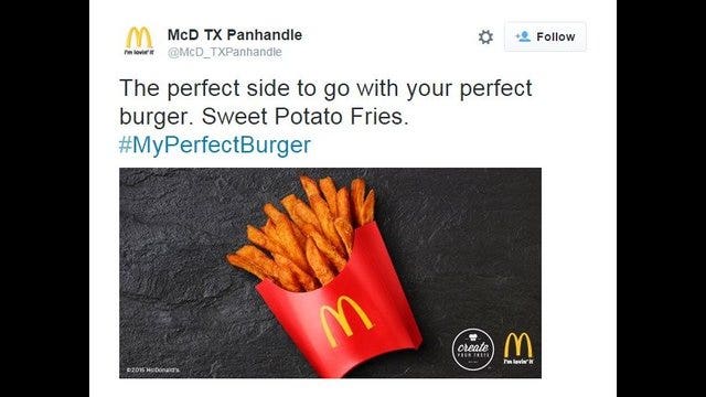 McDonald's testing sweet potato fries in Texas