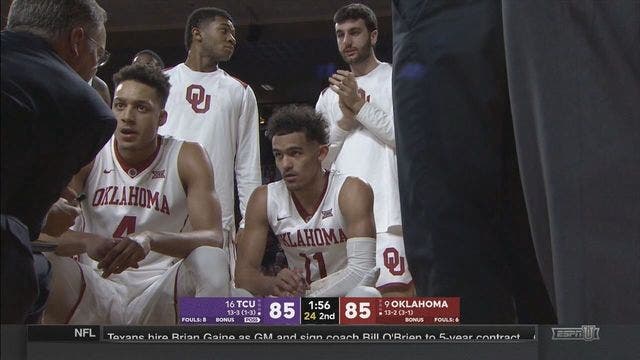 Young's 43 leads No. 9 Oklahoma past No. 16 TCU 102-97 in OT