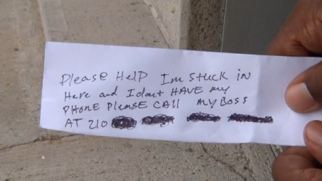 Man stuck in ATM slips ‘Please Help' notes through receipt slot