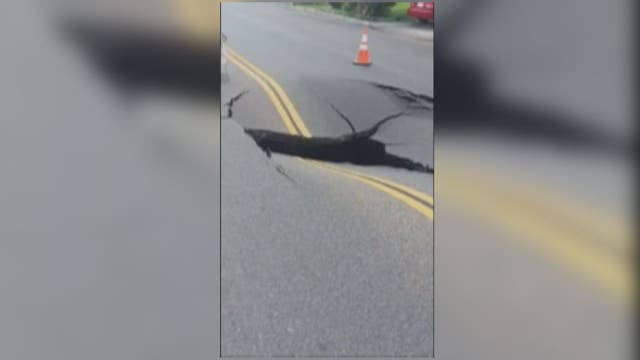VIDEO: Sinkhole opens in California roadway