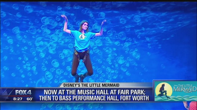 Shannon Murray swims on stage for The Little Mermaid