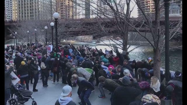 Hundreds drop their pants and moon Chicago's Trump Tower