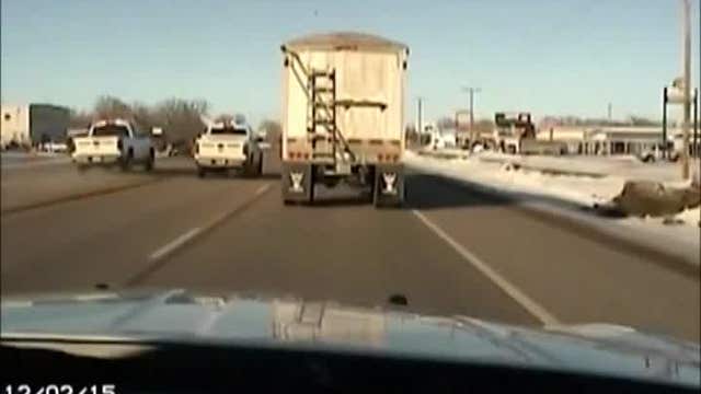 Deputy jumps onto runaway semi-trailer