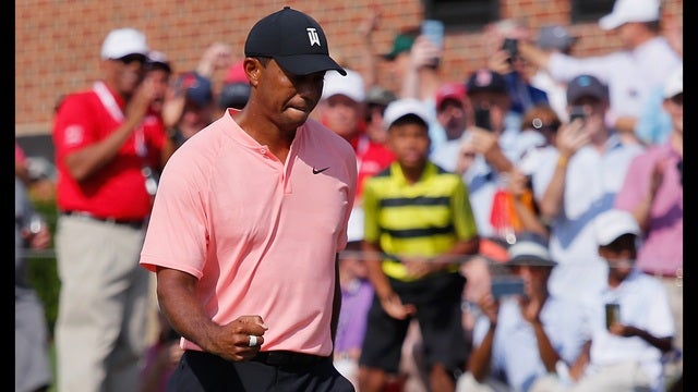 Tiger Woods returns to Tour Championship with share of lead