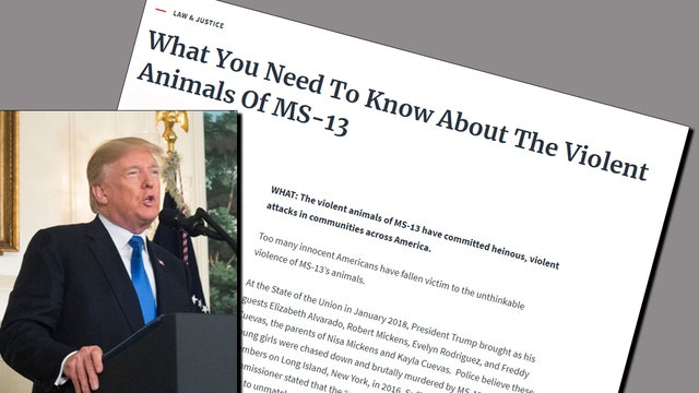 White House memo calls MS-13 'violent animals'