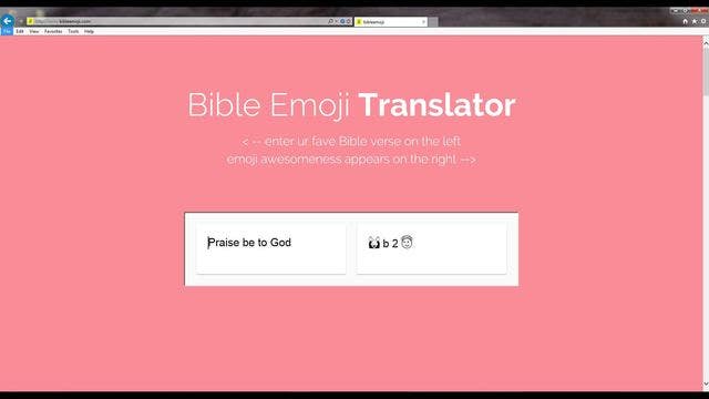 OMG! The bible's newest translation is in emoji
