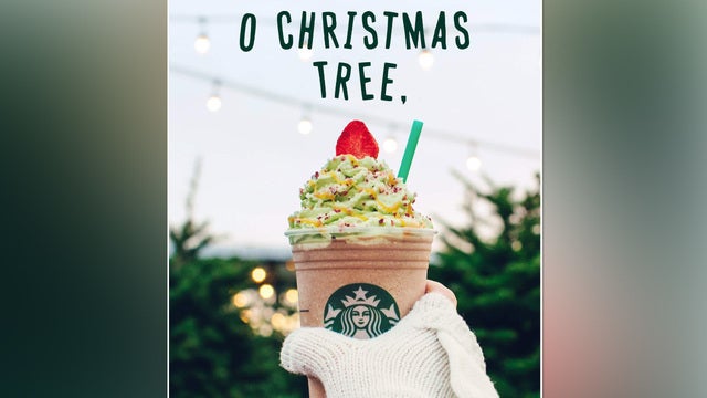 New Christmas Tree Frappuccino at Starbucks, but only for a few days
