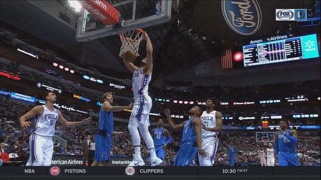 Simmons leads 76ers past Mavericks 112-110