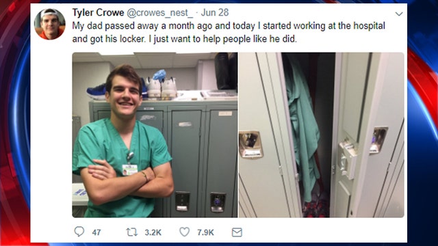 College student's emotional tribute to late father goes viral