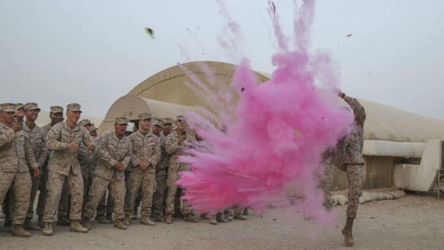 "It's a girl!" Marine learns of gender of baby in a special way