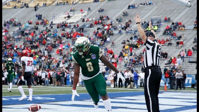 Flowers-to-McCants propels USF past Texas Tech 38-34
