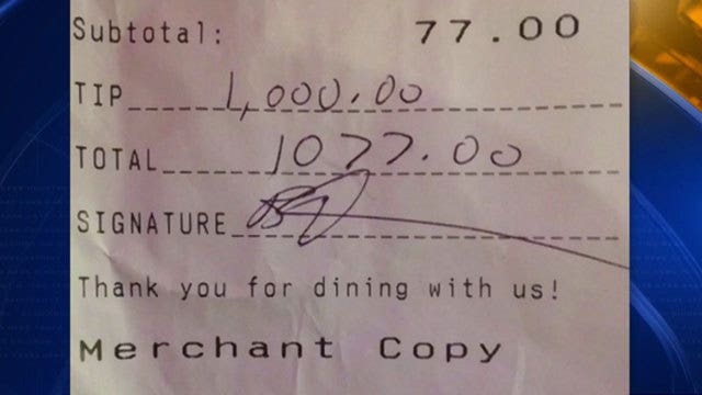 Amy Schumer leaves bartenders $1,000 tip