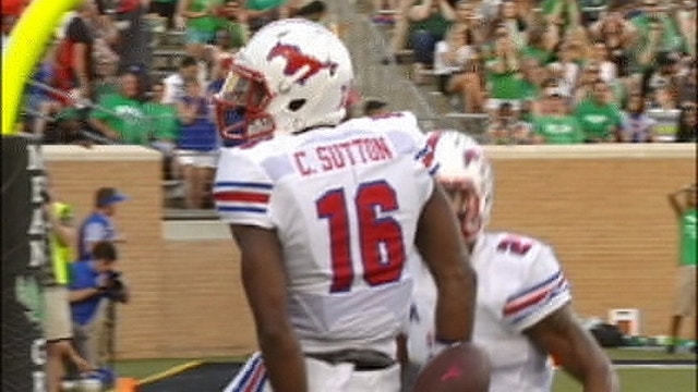 Sutton snags 3 TD passes in SMU's 34-21 win over North Texas