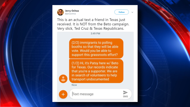 Beto O'Rourke campaign denies sending 'undocumented immigrant' text message