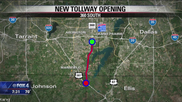 New tollway opens between Arlington and Mansfield