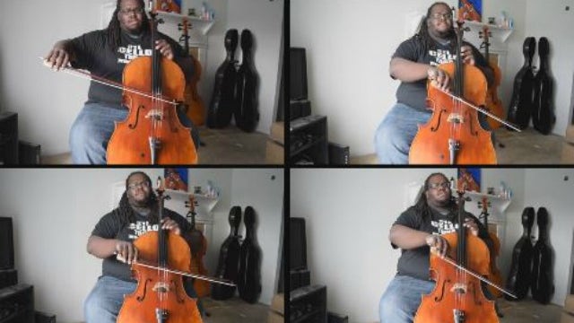 Rising cellist plays a tribute on social media to express his grief in Dallas