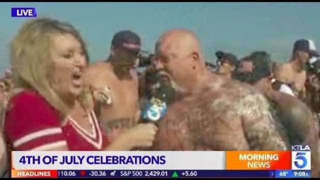 Reporter gets puked on during live 4th of July broadcast