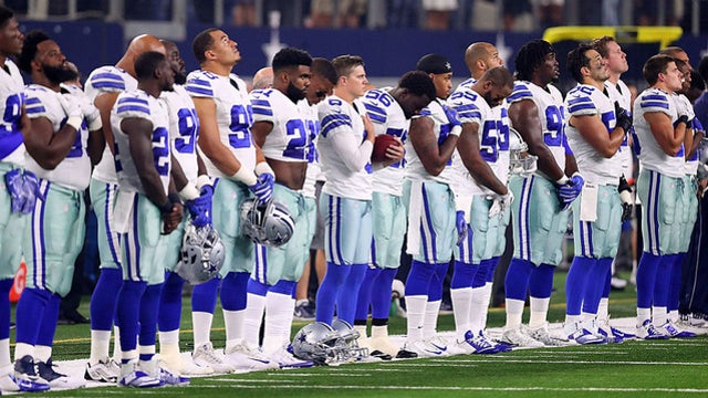 Trump applauds Cowboys owner Jerry Jones for anthem stance