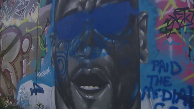 Mural of Cowboys QB Dak Prescott as "Get Out" character defaced