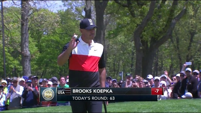 Koepka off to record-setting start at PGA Championship