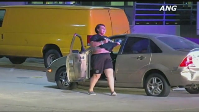 Police pursuit ends in downtown with driver's 'happy dance'