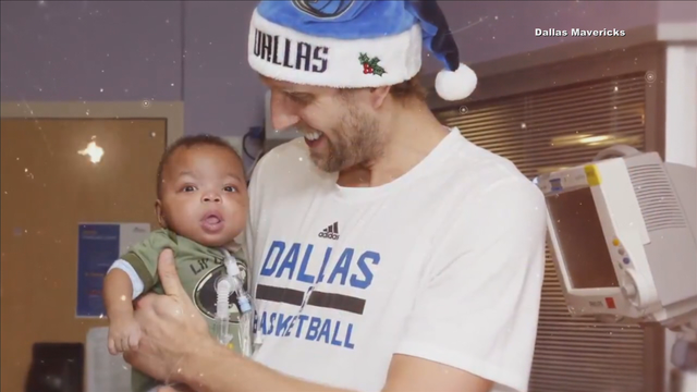 Video of Dirk Nowitzki privately visiting children in the hospital brings him to tears