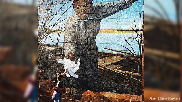 Little girl reaches for Harriet Tubman's hand in heartwarming photo