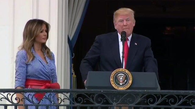 Trump hails 'American heroes' who helped US win independence