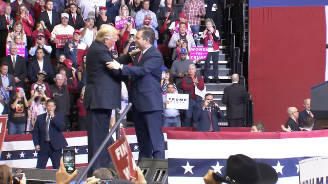 Trump escalates immigration rhetoric at rally to boost Cruz