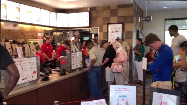 'She is our light:' Chick-fil-A staff and guests join in prayer for team member undergoing surgery