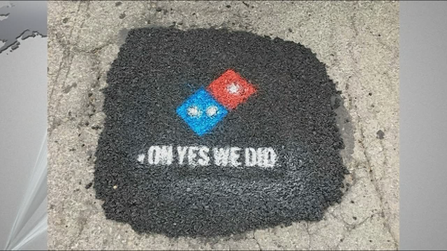Domino's on streets, not for pizzas but to fix potholes