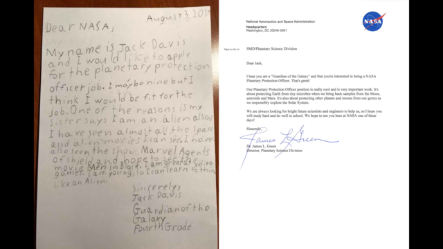 9-year-old applies for NASA job, NASA responds