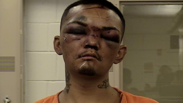 Mugshot shows what happened when man allegedly tried to carjack three football players